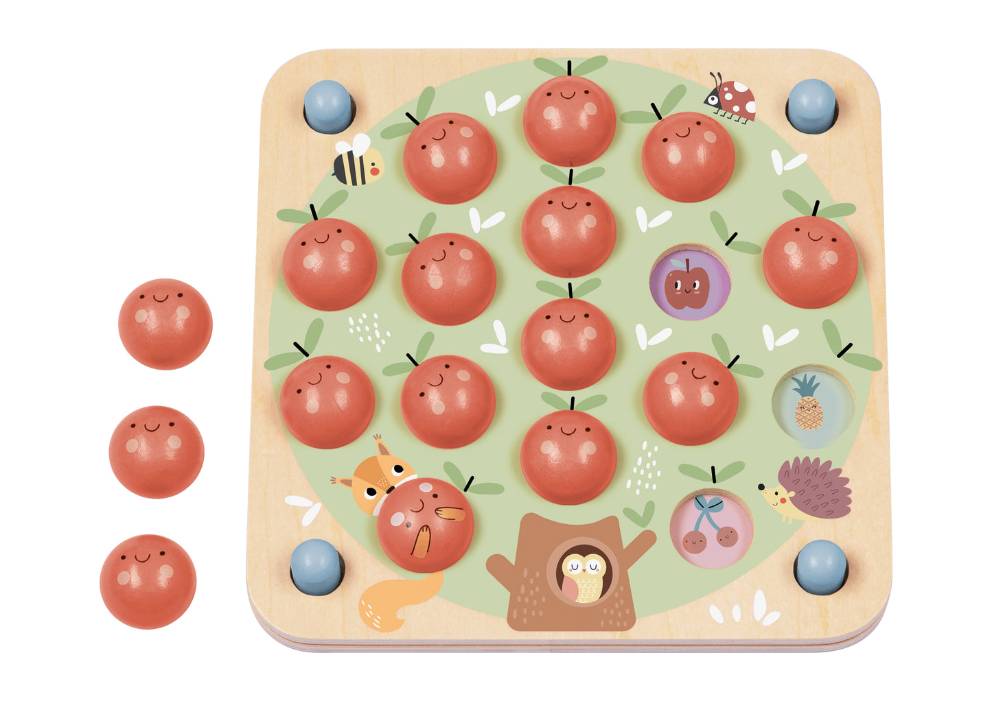 Joc de memorie cu copac și mere detașabile, cu planșe variate și simboluri ascunse