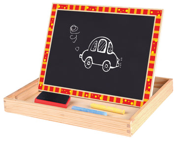 Jucărie puzzle magnetică tip carte cu temă fermă și tablă de desen.