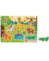 Puzzle încastru din lemn cu animale pentru copii – jucărie educativă