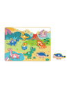 Puzzle încastru din lemn cu dinozauri pentru copii – jucărie educativă
