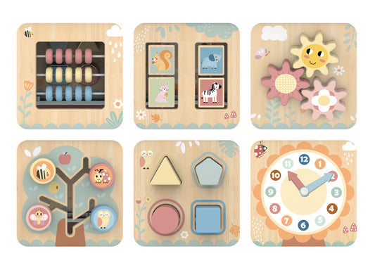 Cub de Activități 7 în 1 – Jucărie Educativă din Lemn | 12+ luni