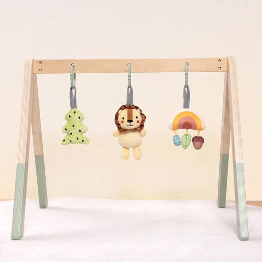 Baby gym din lemn pentru dezvoltarea senzorială a bebelușului
