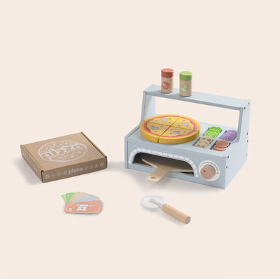 Set Pizza din Lemn pentru Copii 3+ Ani – Jucărie Educativă cu Cuptor și 42 Piese