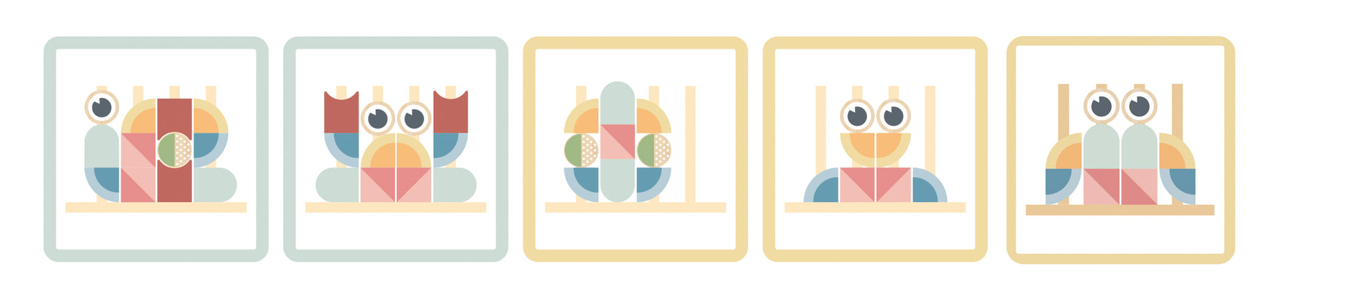 Crab stivuitor din lemn cu piese geometrice și modele incluse. Inspirat Montessori