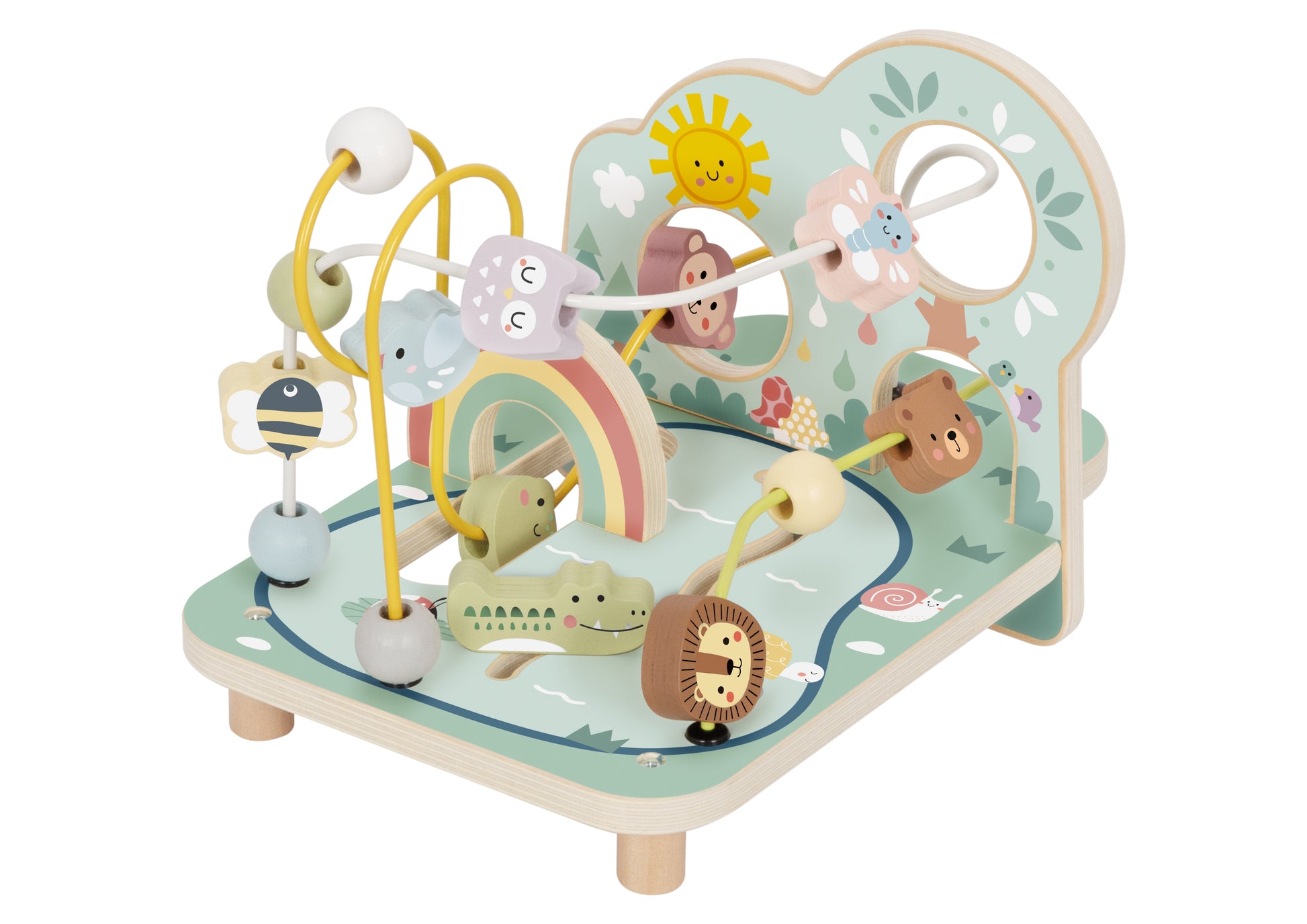 Labirint din lemn cu tematică junglă pentru copii 24+ luni. Dezvoltă motricitatea fină