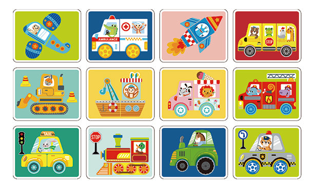 Cutie magnetică Tooky Toy cu vehicule, personaje și scenă de oraș. Joc creativ pentru copii 