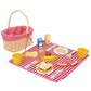 Set de picnic din lemn pentru copii 3+ ani, cu coș și accesorii precum fructe, legume și tacâmuri