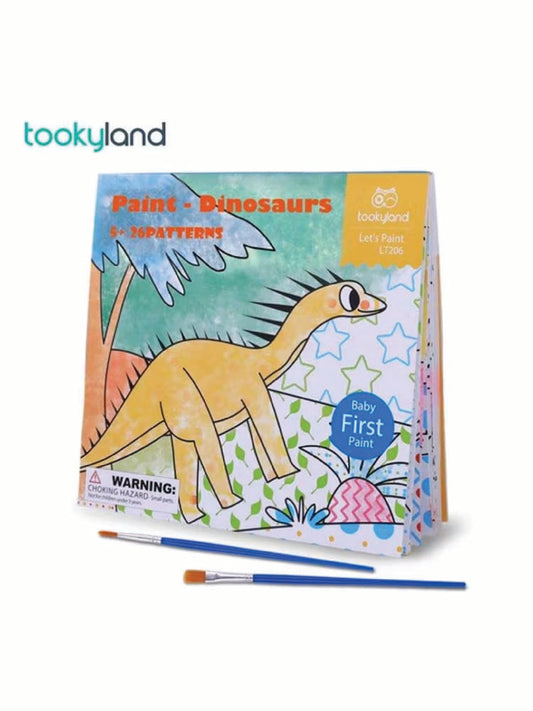 Carte de colorat cu apă și pensulă inclusă pentru copii – joc creativ și curat