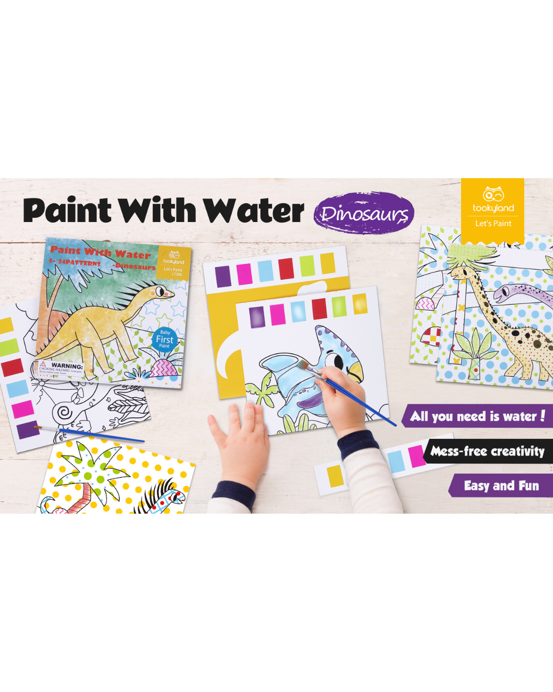 pensule și carte de colorat reutilizabilă pentru copii 5+