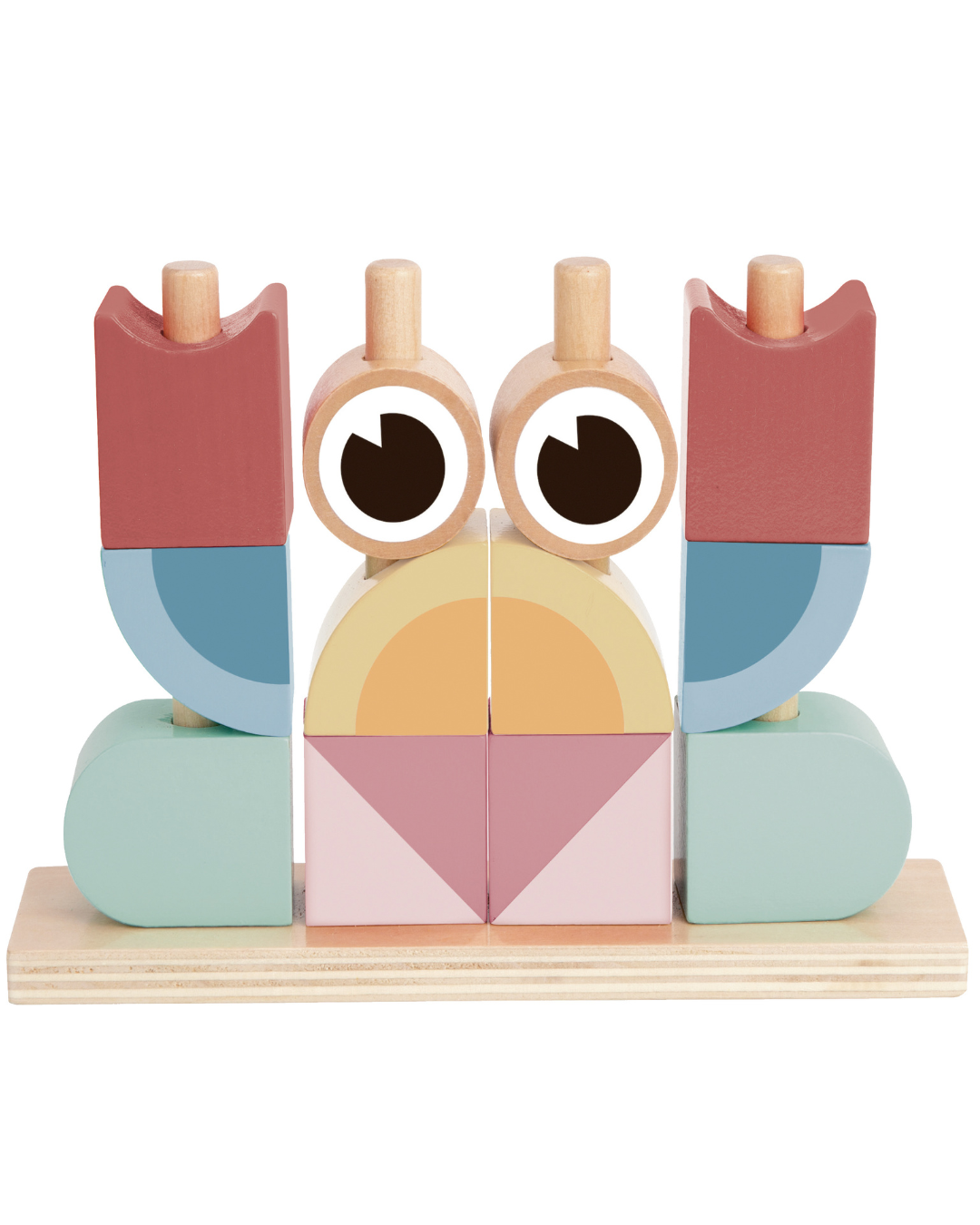 Crab stivuitor din lemn cu piese geometrice și modele incluse. Inspirat Montessori