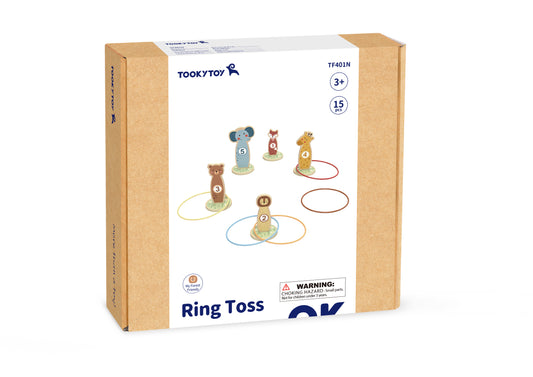 Descoperă setul de aruncat inele cu animăluțe din lemn – 5 ținte numerotate, perfect pentru dezvoltarea motricității copiilor. Jucărie educativă, sigură și distractivă pentru cei mici.