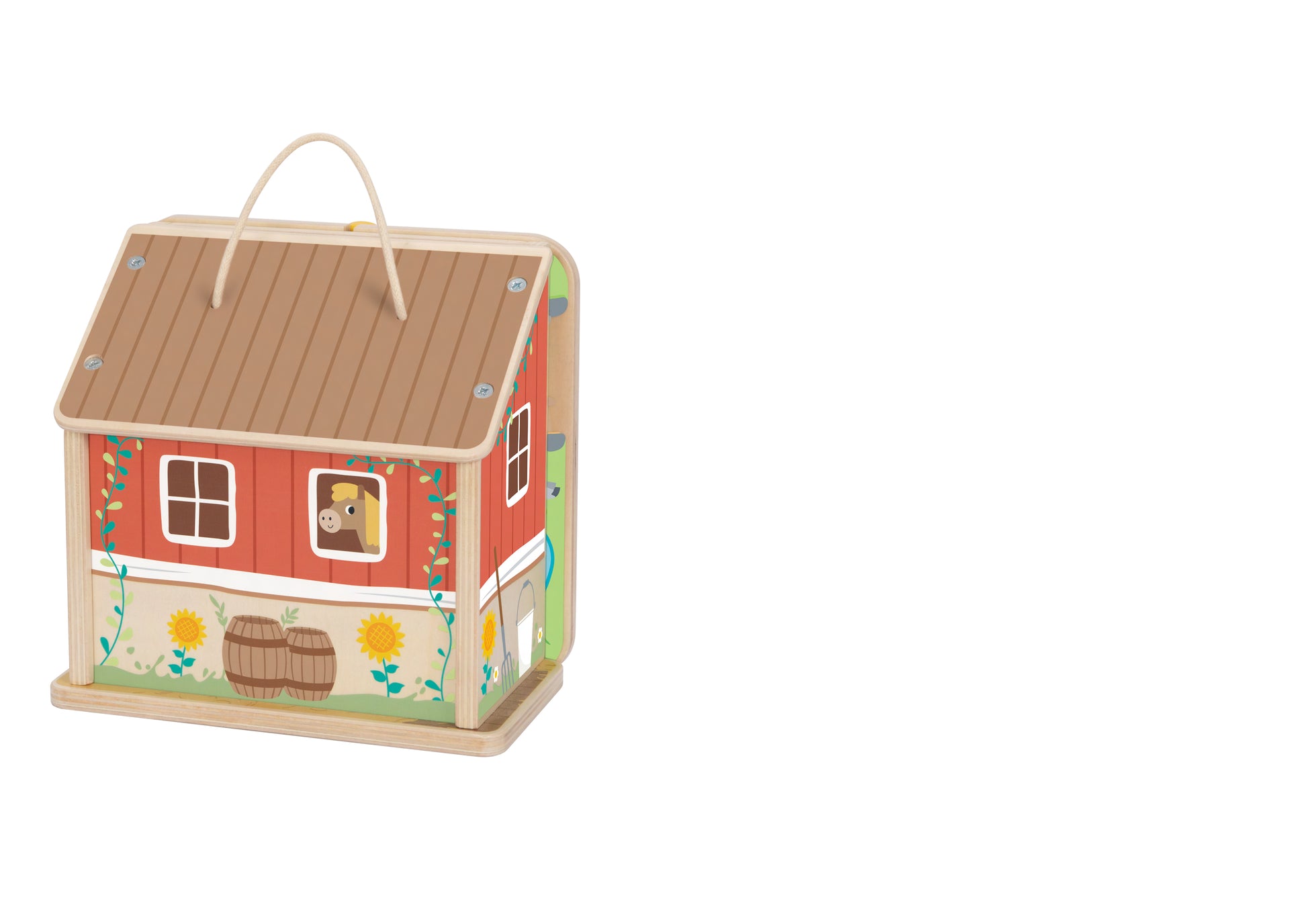 Ferma de cai pliabilă din lemn pentru copii – jucărie educativă