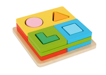 Descoperă sortatorul Tooky Toy cu forme variate – jucărie din lemn pentru copii 24+ luni, perfectă pentru învățarea culorilor și dezvoltarea motricității fine.