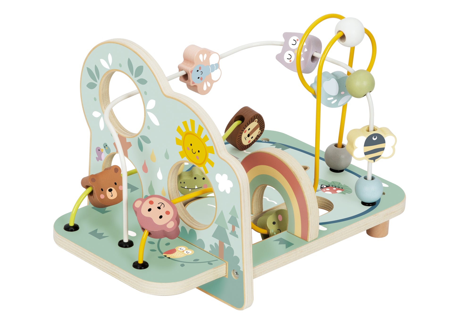 Labirint din lemn cu tematică junglă pentru copii 24+ luni. Dezvoltă motricitatea fină