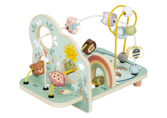 Labirint din lemn cu tematică junglă pentru copii 24+ luni. Dezvoltă motricitatea fină