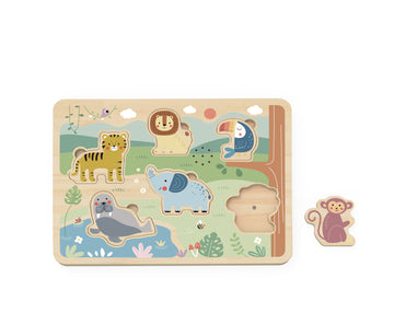 Puzzle cu sunete pentru copii 18+ luni, cu animale sălbatice