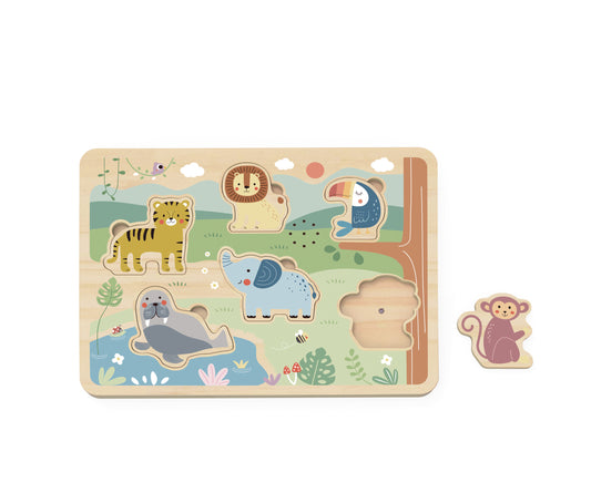 Puzzle cu sunete pentru copii 18+ luni, cu animale sălbatice