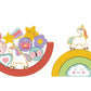 Puzzle din lemn 2-în-1 pentru copii cu unicorn și curcubeu, piese groase pastel