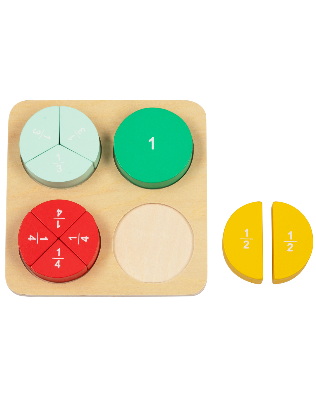Puzzle educativ din lemn pentru copii – învață fracțiile și împărțirea prin joacă