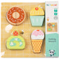 Puzzle din lemn de tăiat deserturi pentru copii – jucărie educativă și creativă