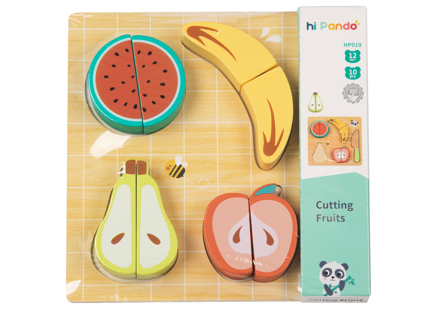 Jucărie din lemn cu fructe colorate – dezvoltă motricitatea și imaginația copiilor