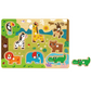 Puzzle încastru din lemn cu animale pentru copii – jucărie educativă