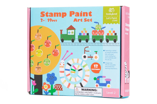 Ștampile colorate și cerneală non-toxic pentru copii – activitate artistică distractivă