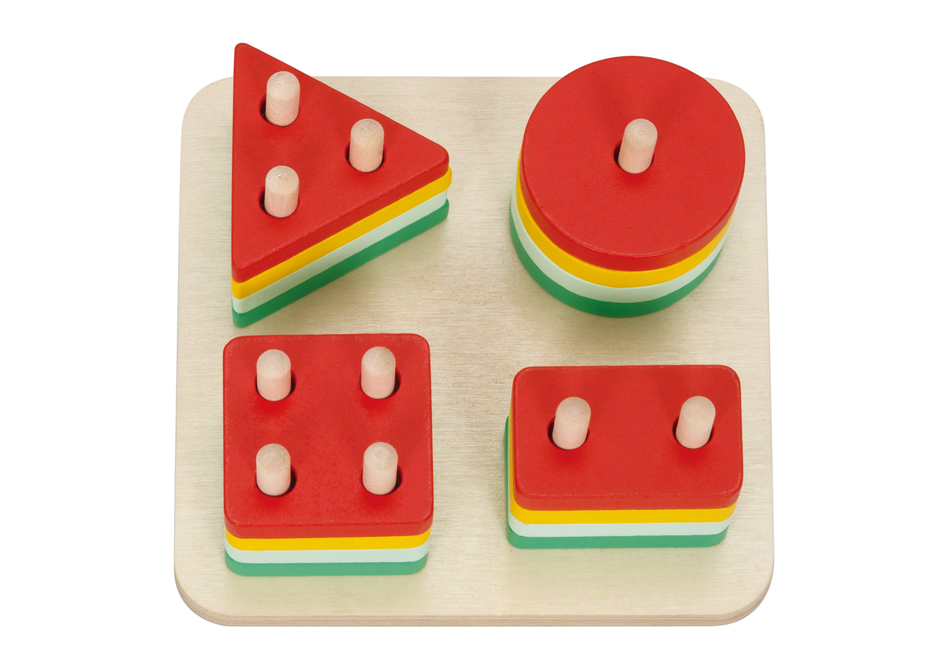 Sortator de forme geometrice din lemn, potrivit pentru copii de 24 luni+, Ajută la învățarea formelor și culorilor