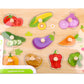 Puzzle incastru din lemn cu legume, jucarie educativă pentru copii 18+luni