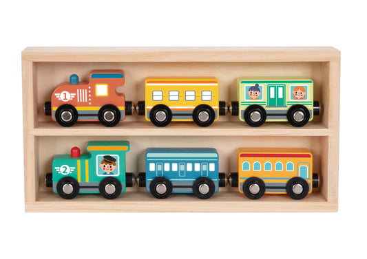 trenuletul din lemn pentru copii 3 ani+ este o jucărie educativă, sigură și rezistentă,