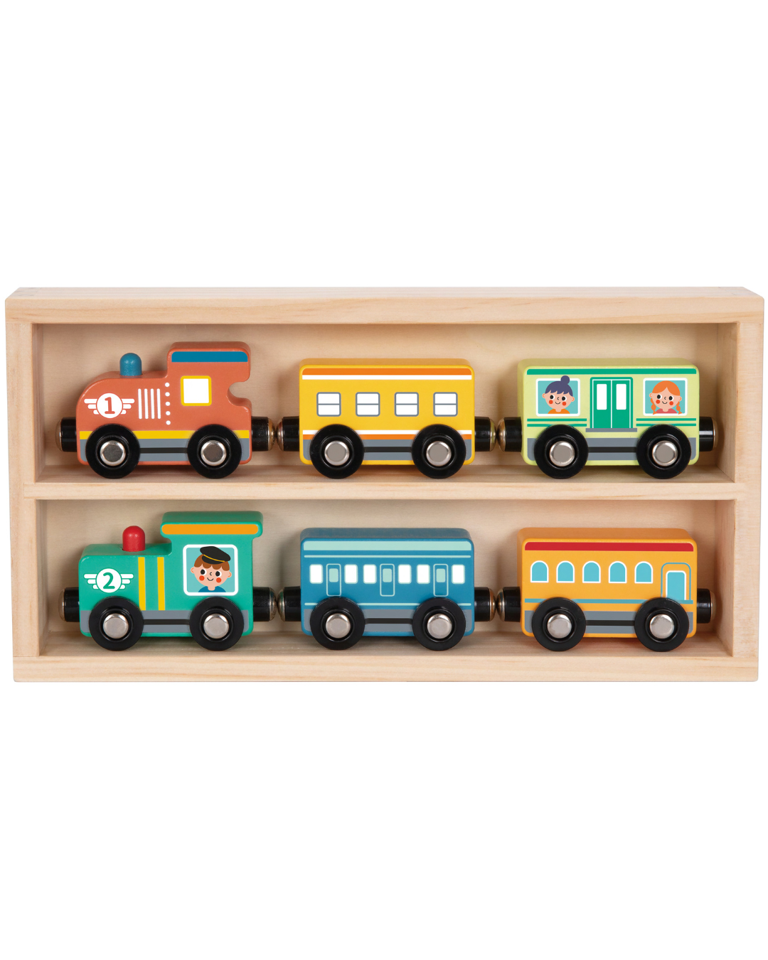 trenuletul din lemn pentru copii 3 ani+ este o jucărie educativă, sigură și rezistentă,