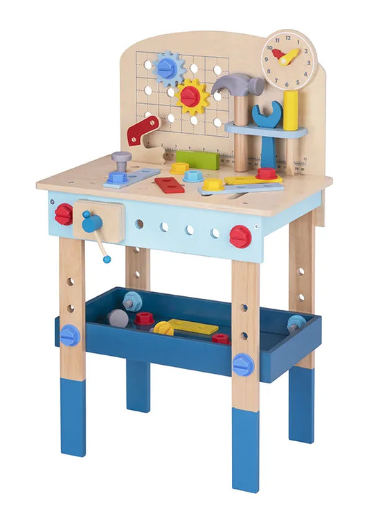 Banc de scule din lemn pentru copii cu 46 piese și unelte educative Montessori