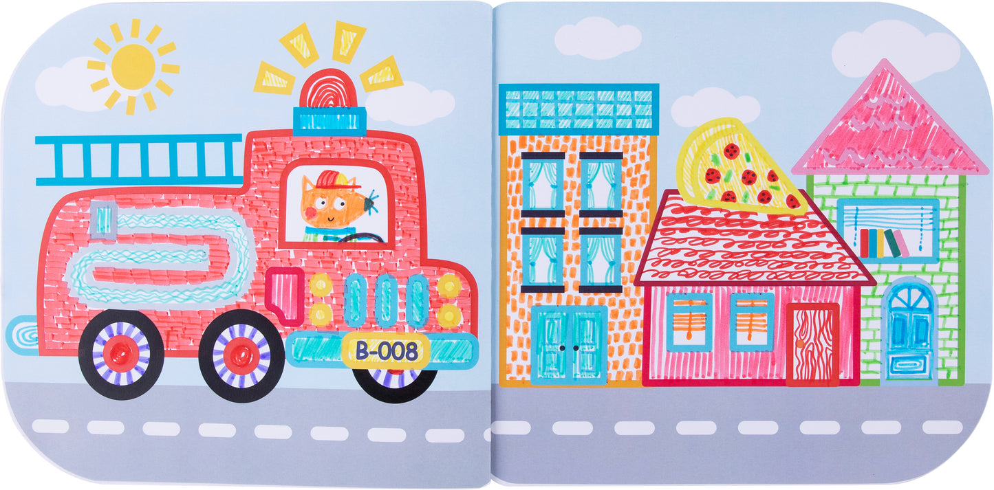 pagina colorată din carte de colorat pentru copii 3+ ani