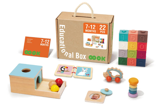Cutie educațională Montessori pentru bebeluși 7-12 luni