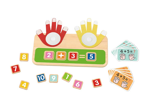 Joc educativ de numărare și matematică din lemn pentru copii 3 ani+