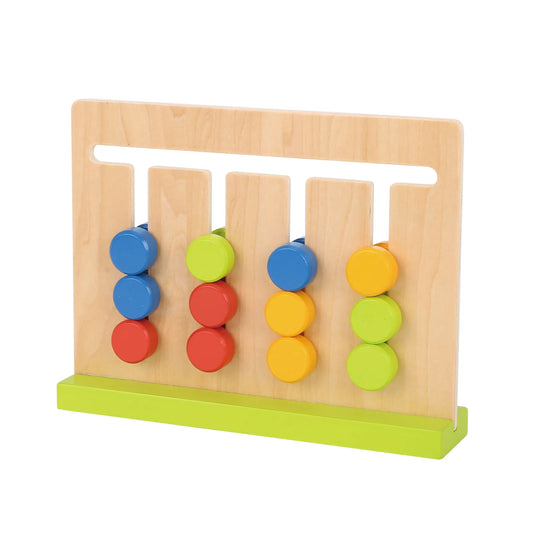 Joc logic Montessori din lemn cu culori și modele pentru copii 3 ani+