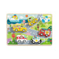 Piese groase din lemn cu vehicule pentru puzzle educativ Montessori