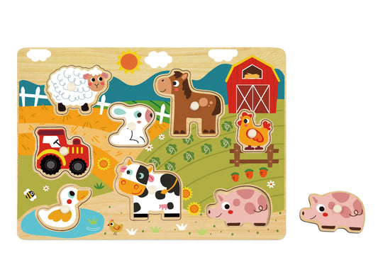 Puzzle educativ cu mânere pentru copii 18 luni+ 