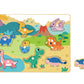 Puzzle încastru din lemn cu dinozauri pentru copii – jucărie educativă