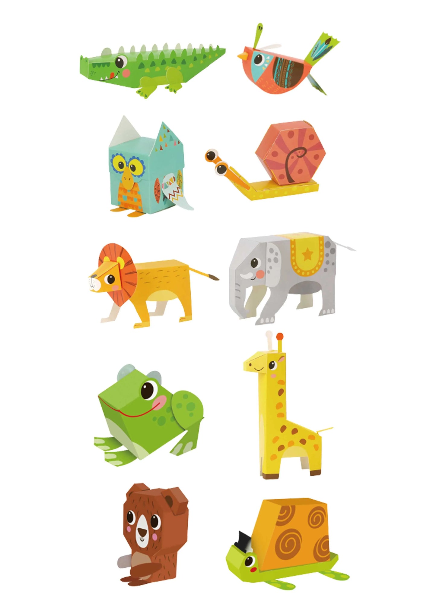 Copil realizând figurine Origami cu animale