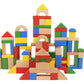 Set de cuburi din lemn colorate pentru construcții creative