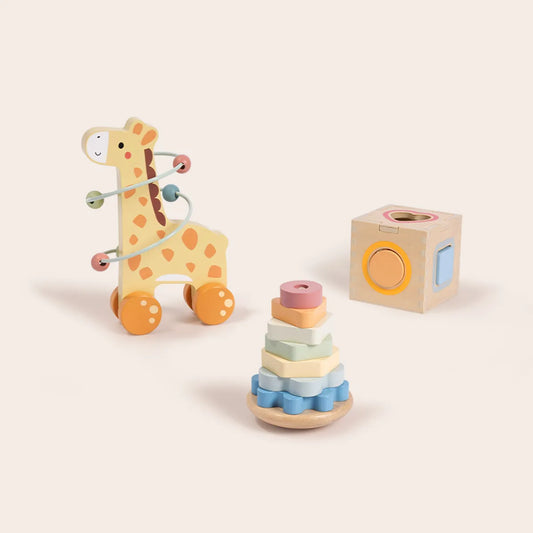 Set de jucării educative Montessori din lemn 3 în 1 pentru copii de peste 12 luni
