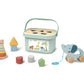 Set Montessori 3 în 1 din lemn cu sortator de forme, turn de stivuire și jucărie de tras