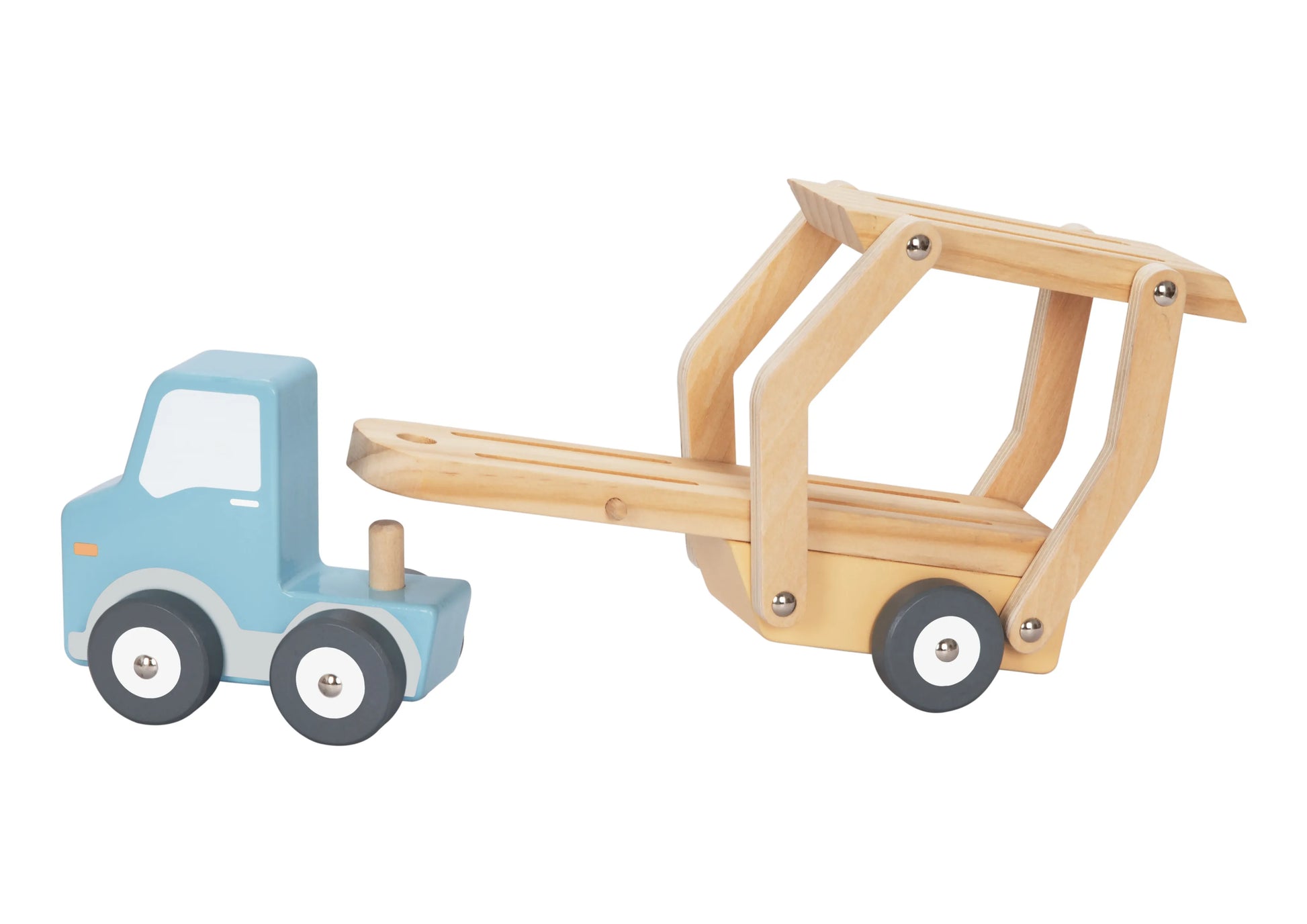 Transportor auto din lemn pentru copii 2 ani+