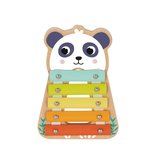 Xilofon din lemn pentru copii în formă de panda, jucărie muzicală educativă BabyRio
